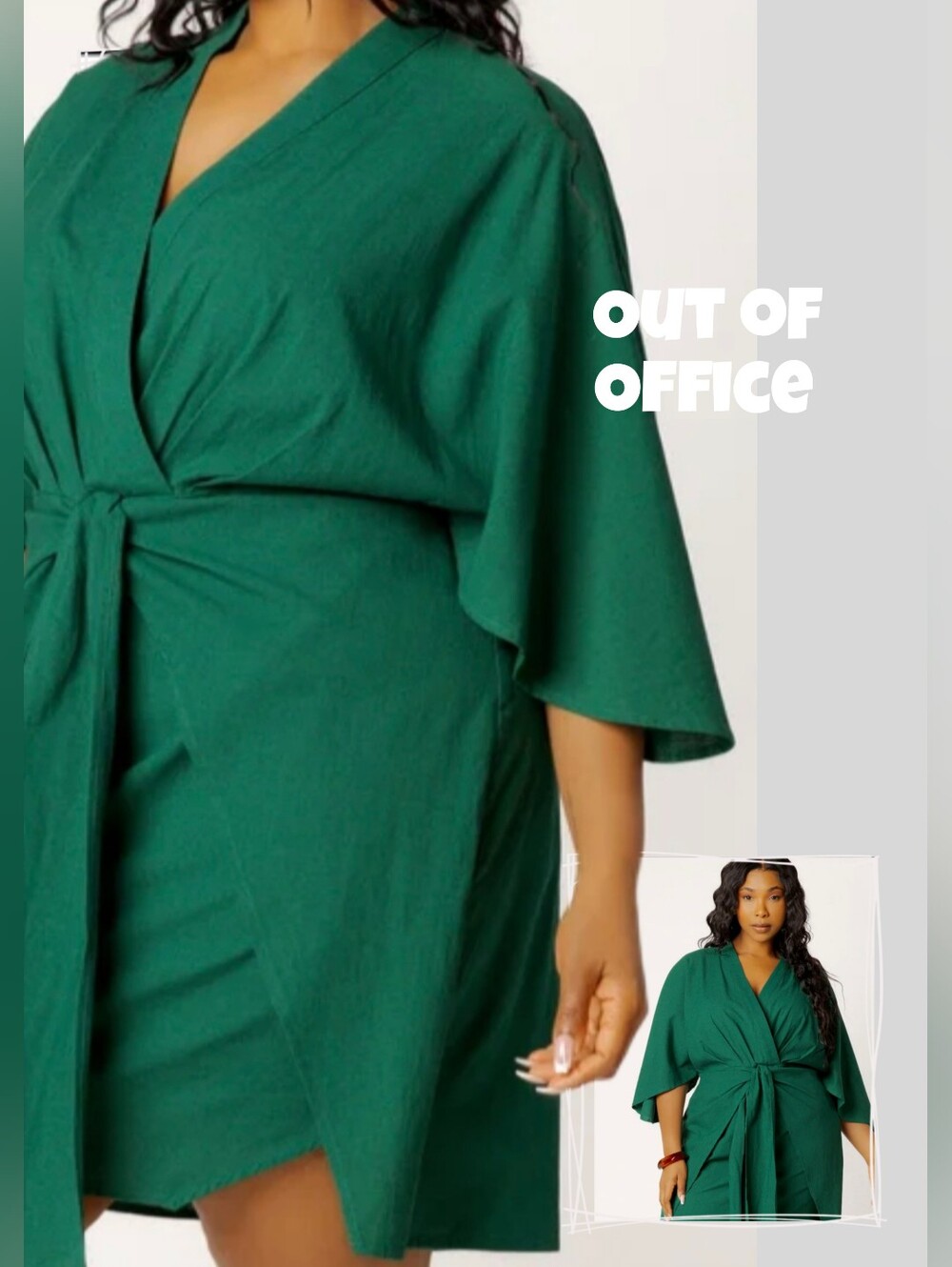 Buxom Couture Linen Tie Waist Mini Dress